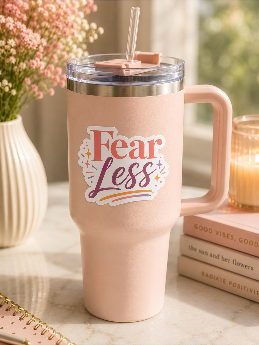 Fearless Colorful Sticker - Motivational Script Design - Picture 3 of 3